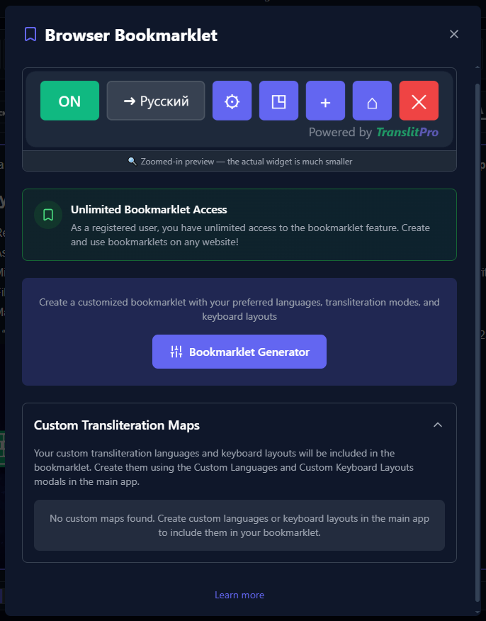 Free Bookmarklet